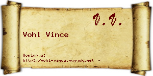 Vohl Vince névjegykártya